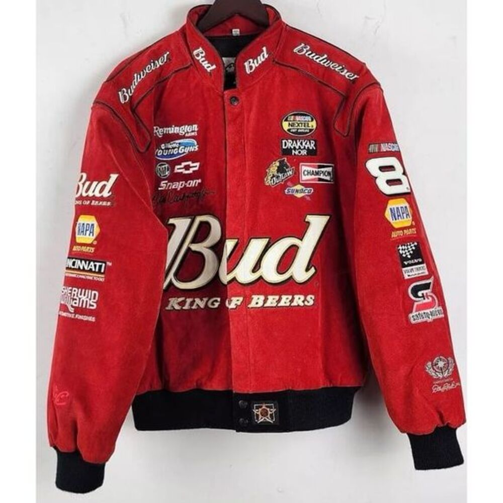 Vintage 2004‎ Dale Earnhardt Jr.  Budweiser Red suede jacket  size XXL
